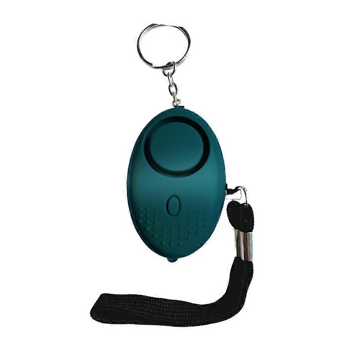 Alarma personala de siguranta, alarma de panica ultra-compacta 120 dB, cu pin de panica si carcasa ABS rezistenta, verde, 1 buc
