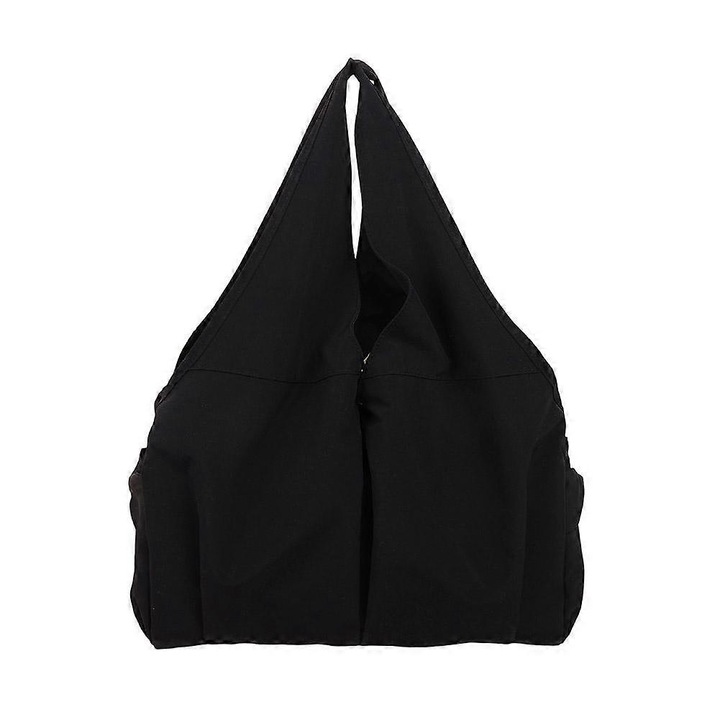 Nylon válltáska 40x18x28cm fekete nagy kapacitás