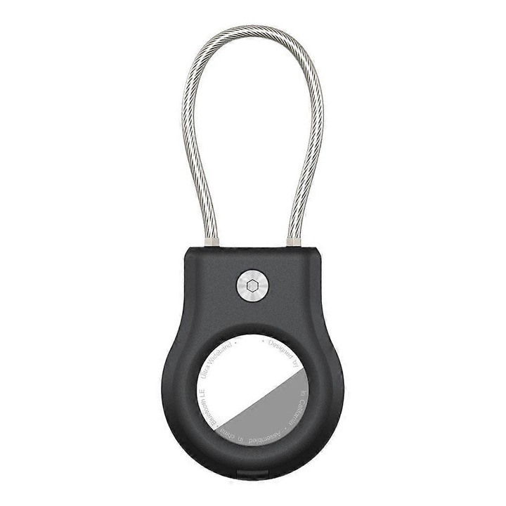 Защитен калъф за AirTag със стоманен кабел против кражба, 9.8x4x1.1см
