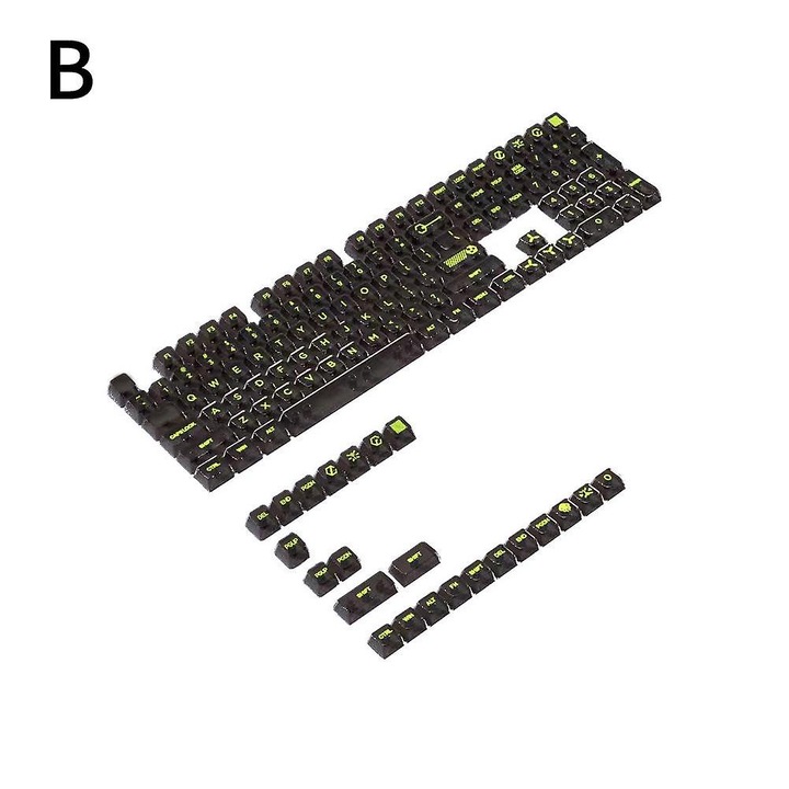 Set keycaps PC transparent MDA 131 taste negru alb translucide
