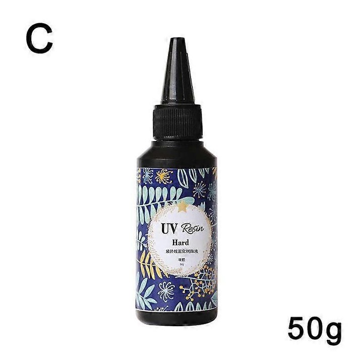 UV ragasztó/gyanta, kemény, barkácsoláshoz, átlátszó, sárgulásálló, alacsony zsugorodás, 50g