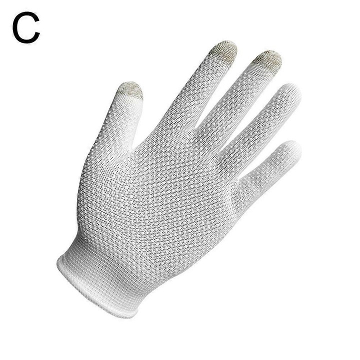 Manusi din nylon, subtiri si respirabile, cu palma antiderapanta, Alb, Marime unica