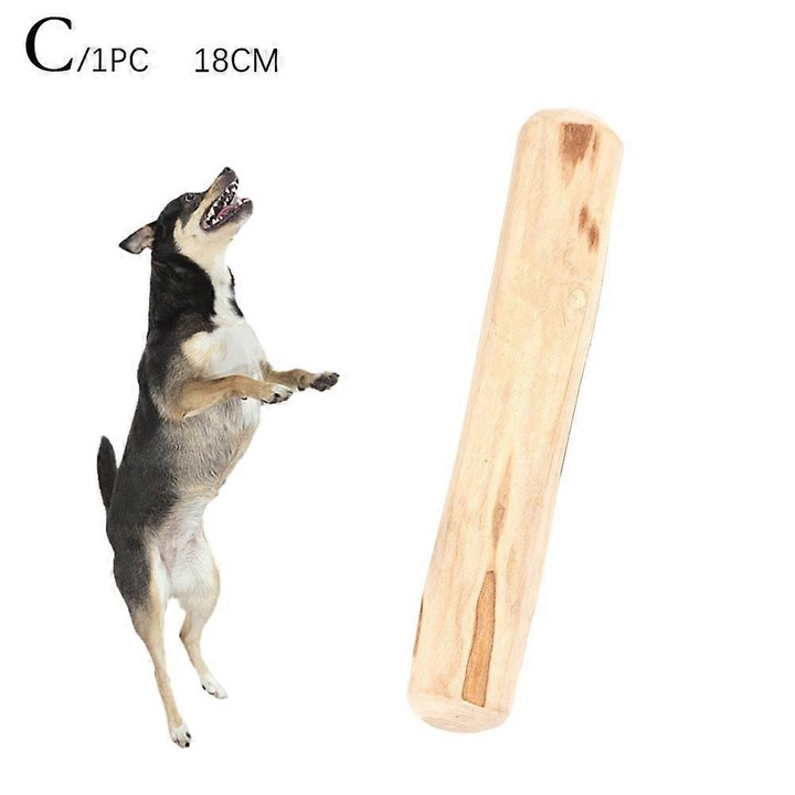Jucarie de mestecat din lemn pentru caini, natural, 16x25cm