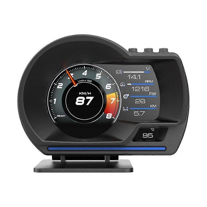 Head-Up kijelző (HUD) OBD, angol verzió, teljes ECU olvasás és hibakód törlés, 3.5 hüvelykes TFT képernyő, széles körű kompatibilitás a legtöbb 2008 utáni autóval, fekete