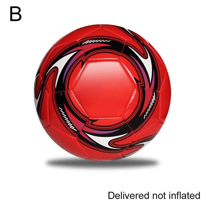 Minge fotbal standard 5, rosu, 21.5cm diametru, cauciuc, rezistenta