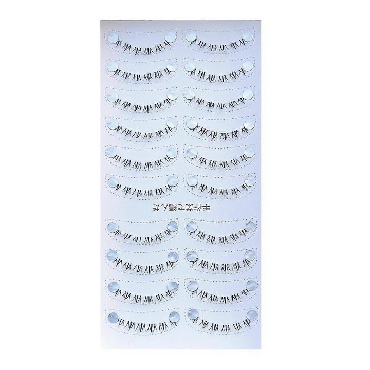 Gene false, 10 randuri, tip banda, usoare, volum natural, Negru, 1 set