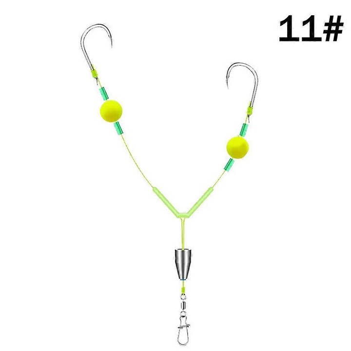 Montura pescuit dublu carlig, anti-agatare, momeala suspendata, marime 11