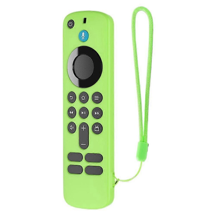 Szilikon tok távirányítóhoz, védőtok Fire TV Stick HD/4K kompatibilis, környezetbarát szilikonból, ütésálló, foszforeszkáló zöld, 1 db