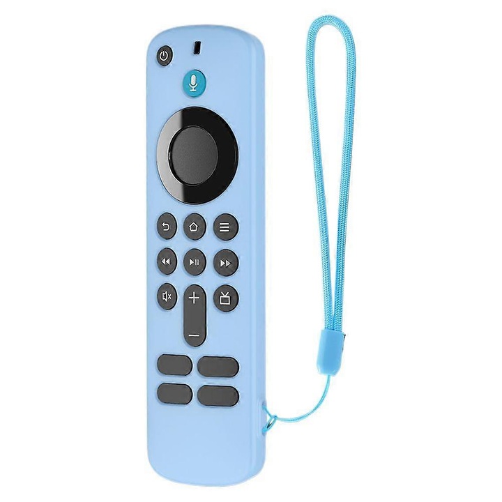 Szilikon tok távirányítóhoz / távirányító burkolat, kompatibilis Fire TV Stick HD/4K készülékkel, ütésálló védelem, mosható és sárgulásálló, Világoskék, 1 db