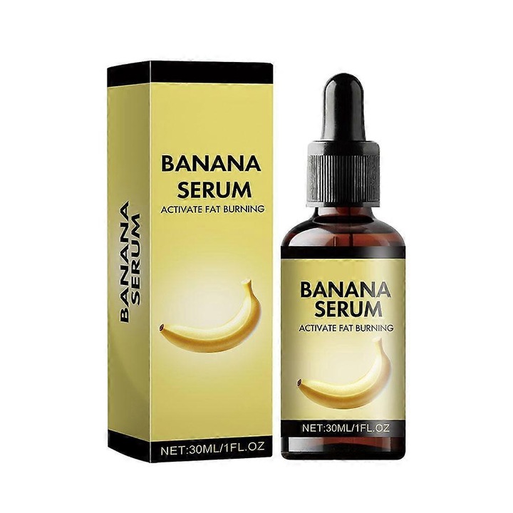 Zsírégető olaj/szérum, Banana Serum, természetes banánkivonattal, testformálásra és hidratálásra, sárga, 30ml