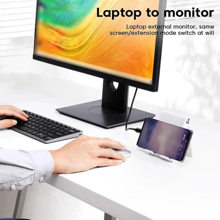 Adaptor Type-C la HDMI 4K, negru, 16x2x2cm