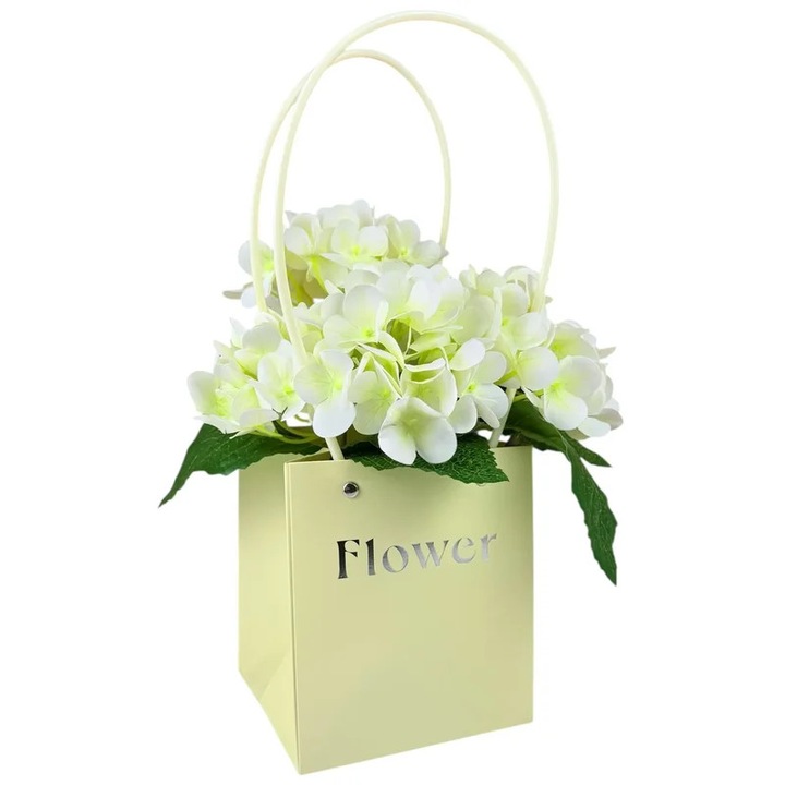 Set 10 Pachete pentru Flori Galben 'Flower #2' 13x12.5x15 - Hartie pentru Ambalare