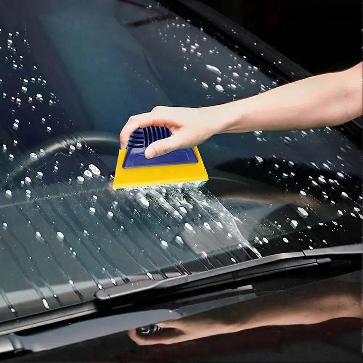 Racleta moale cauciuc pentru aplicare folie auto, flexibila, neagra, 15x7cm
