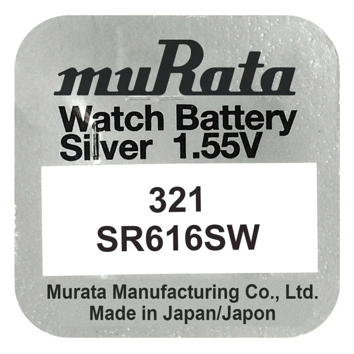 Baterie, Oxid de Argint, muRata 321 sr616sw, 1.55V, 1 buc, SALLMA®