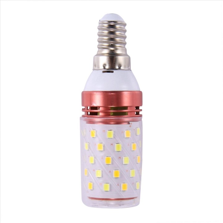 Bec LED E14 12W 3 culori metalic 3.2x3.2x9.8cm