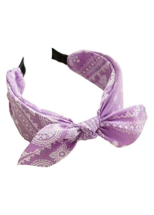 Bentita par vintage, nod, imprimeu paisley, mov, one size