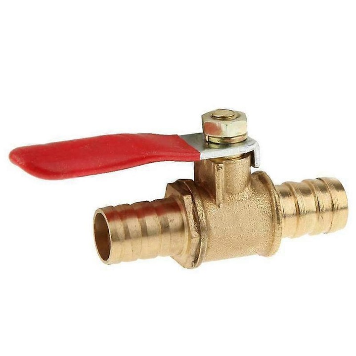 HZP7043 golyóscsap teljes átömlésű 3/8" M/M, kovácsolt sárgaréz test, karos fogantyú zárral, vízhez/levegőhöz/gázhoz/üzemanyaghoz, sárgaréz/piros, 1 db