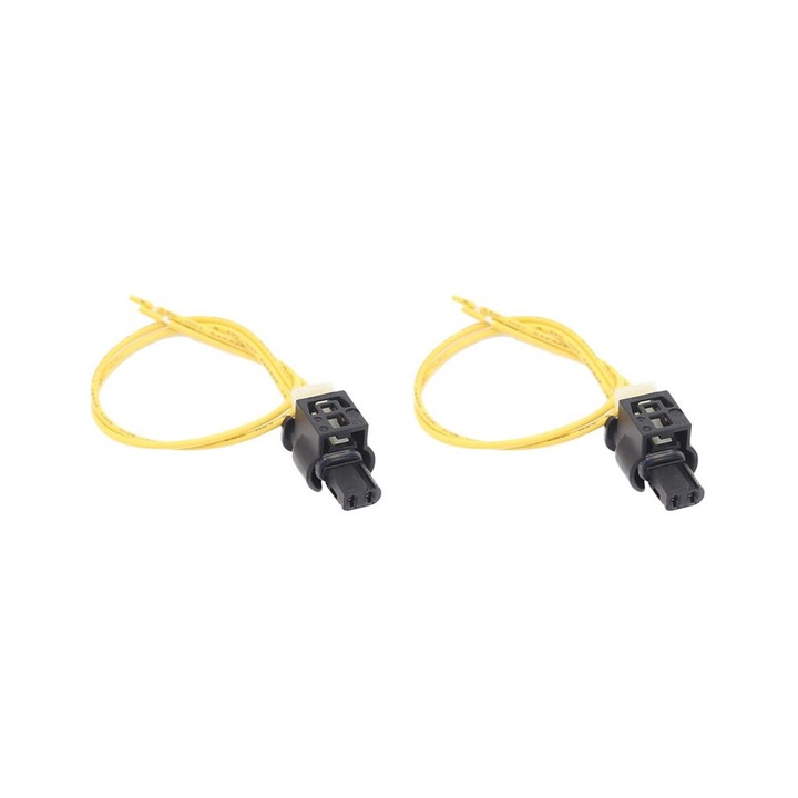 2 darabos készlet, pigtail csatlakozó LED nappali menetfényhez, kompatibilis Mercedes-Benz C250/C300/C350 W204, CLS550 W218, GL500/GL550 2008-2019, műanyag, fekete/sárga