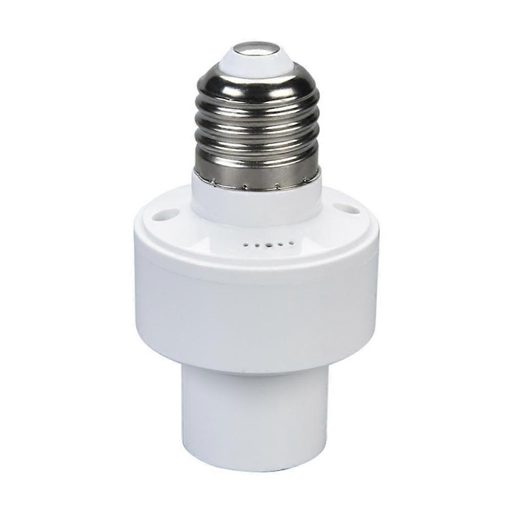 Suport lampa E27 cu senzor radar pentru detectie miscare, pornire/oprire automata 30s, 220V, alb, 1 buc