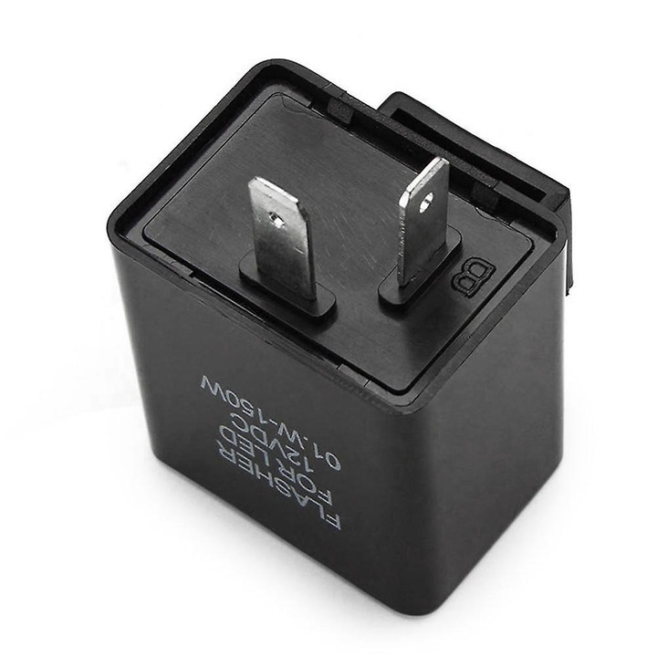 Releu semnalizare LED 2 pini 12V negru 49x34x34mm