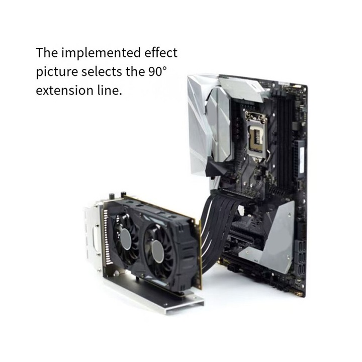 Suport placa video vertical, suport GPU PCI-E 3.0 x16, metal, instalare magnetica/agatare, compatibil cu majoritatea placilor video, argintiu, 1 buc