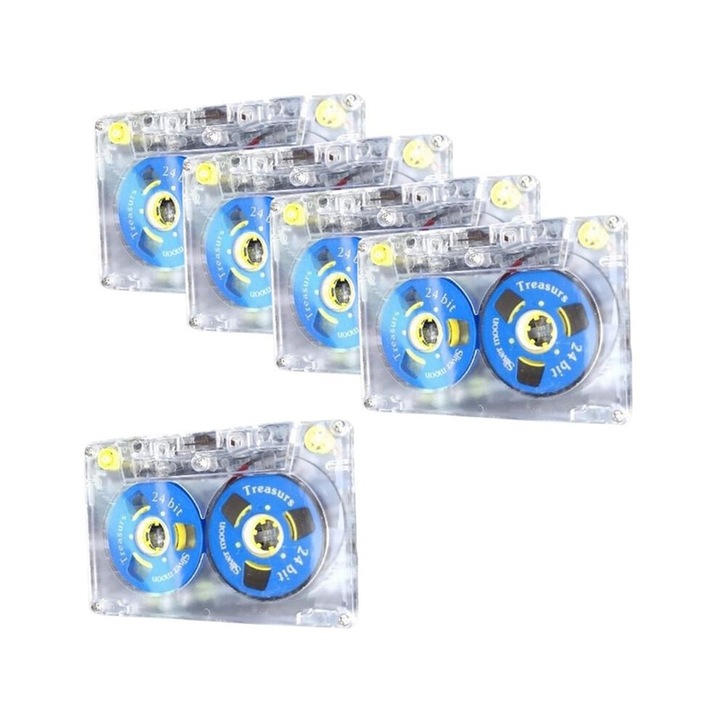 5 db üres audiokazetta szett, 54 perc, mágneses, átlátszó/kék, CJ-OB1-K0204-20260618-1639