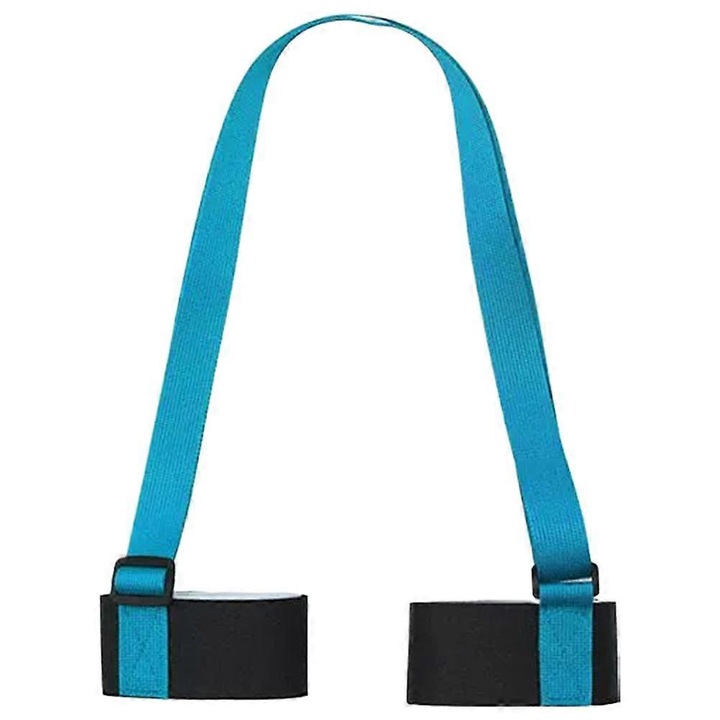 Suport/centura transport schi si bete, nylon, cu bretea dubla pentru umar, reglabil si pliabil, albastru, 65x130 cm