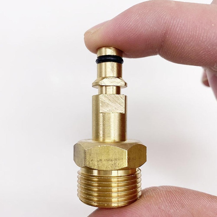 Adaptor furtun aparat spalat presiune, alama, auriu, 14mm, M22, set 1 buc
