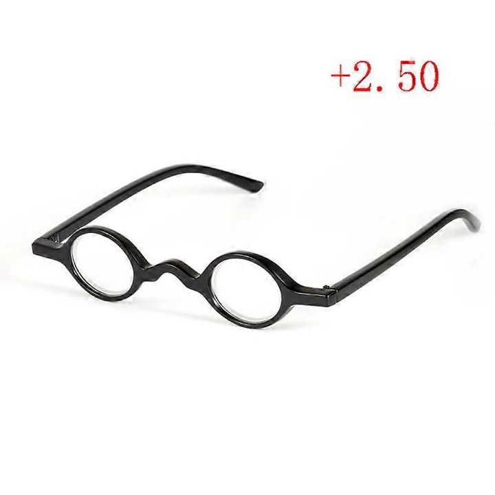 Kerek olvasószemüveg, 1.50-es nagyítás, műanyag, 13.3cm, uniszex