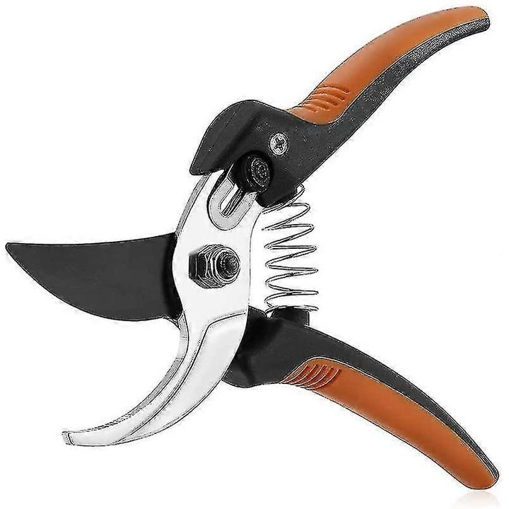 Prémium kerti metszőolló, ágvágó, SK-5 acél penge, tapadásmentes PVC bevonat, ergonomikus gumírozott nyél, egykezes zár, narancssárga, 1 db