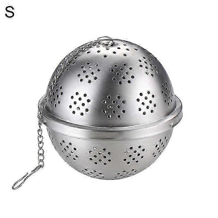 IYN rozsdamentes acél teafőző, levélszűrő, rozsdaálló, lánccal és kampóval, ezüst, átmérő 6 cm