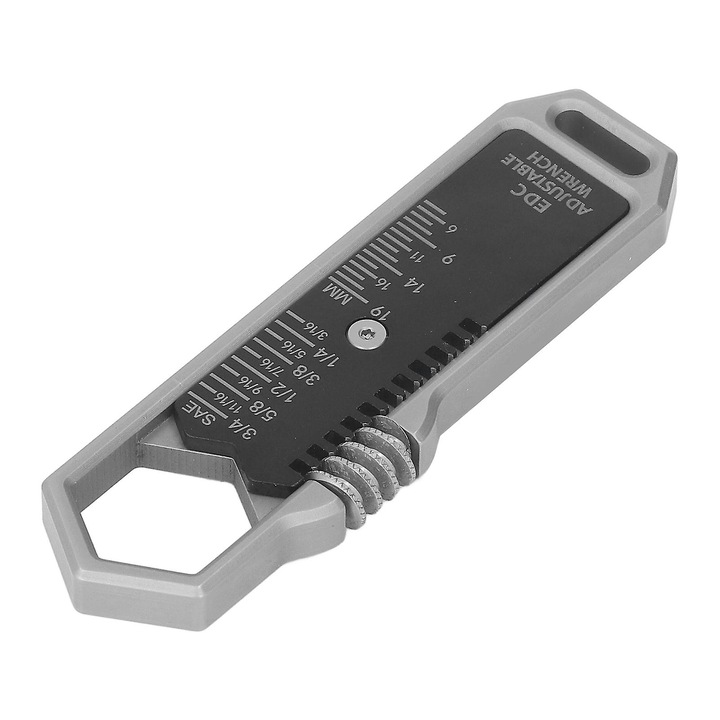 Mini állítható kulcs / univerzális kulcs, 6-19 mm-ig állítható, ötvözött acélból, könnyű és tartós, szürke/fekete