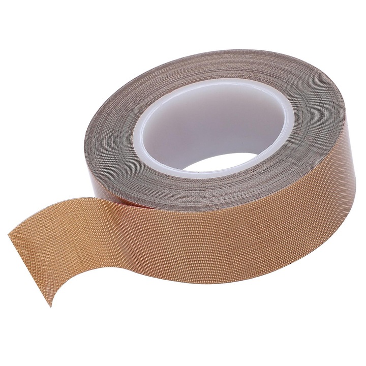 Banda PTFE Teflon pentru etansare si izolare, rezistenta la temperaturi pana la 300°C, anti-aderenta si usor de curatat, bej