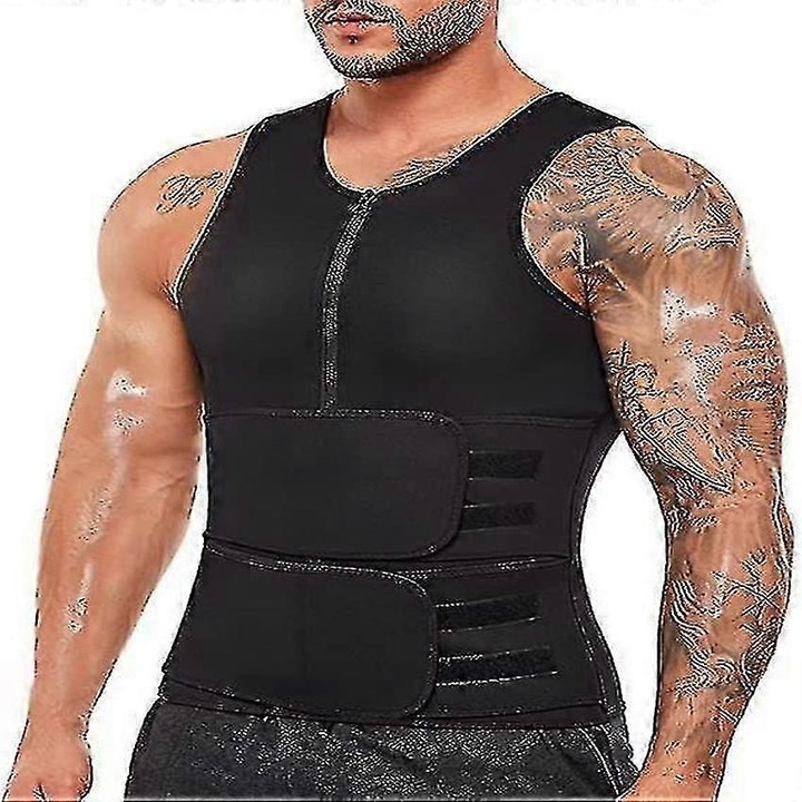 Vesta sauna barbati neopren 3XL ajustabila centura talie negru