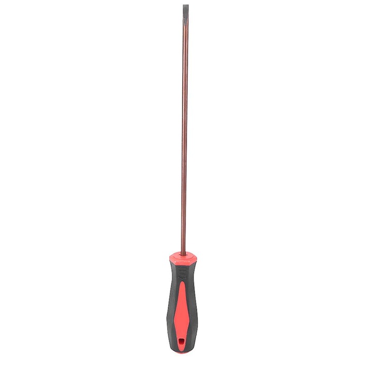 Lapos/egyenes csavarhúzó, nagy keménységű acélból, ergonomikus PP nyéllel, elektronikai javításokhoz, piros/fekete, 6mm, 1 db