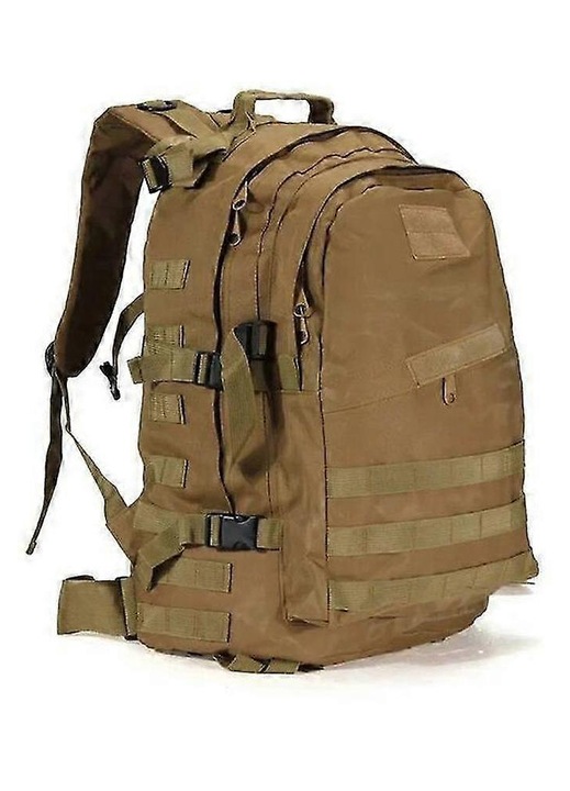 Rucsac drumetie 45L, multicolor, nylon 1000D, curele ajustabile, buzunare cu fermoar