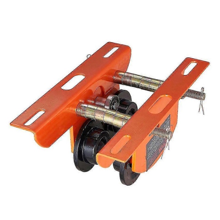 Kézi gerendakocsi 05T-H, ötvözött acél, 0,5 t (1100 lbs) kapacitás, állítható 60-120 mm, kompatibilis PA200/PA250/PA300/PA400/PA500, narancssárga, 4,5 kg