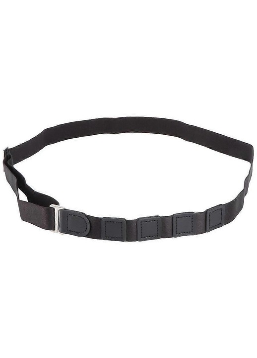 Banda de fixare pentru camasa, nylon, elastica reglabila cu clips antialunecare, Negru
