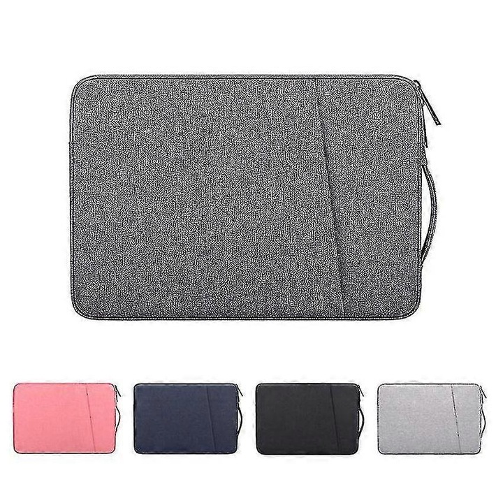 Vízálló nylon laptop tok/táska, cipzárral, szürke, 15.6 hüvelyk