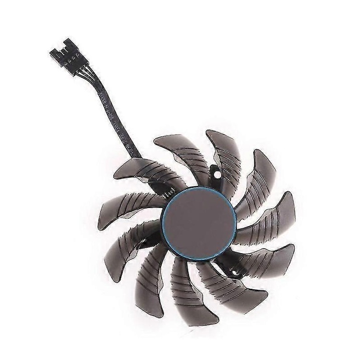 Videokártya ventilátor, PLA09215S12H DC12V 0.55A hűtőventilátor, 4 tűs, 82/87 mm átmérő, bal, kompatibilis a Gigabyte GeForce RTX 3080/3070 Ti/3080 Ti/3090 EAGLE modellel, fekete, 1 db
