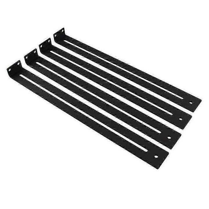 Bútorszerelő fiókjavító készlet, fém, állítható 33-61 cm-es (13-24 hüvelykes) fiókokhoz, konzolokkal és tartozékokkal, fekete, 1. készlet (4 tartó, 4 hatlapú anya, 4 anya, 4 rövid csavar, 8 csavar)