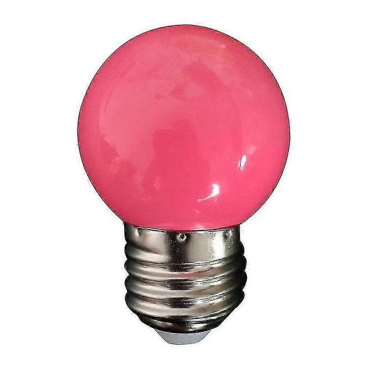 LED крушка E27 2835, декоративна за партита, ниска консумация 0.5W, 220V, Розова, 1 бр.