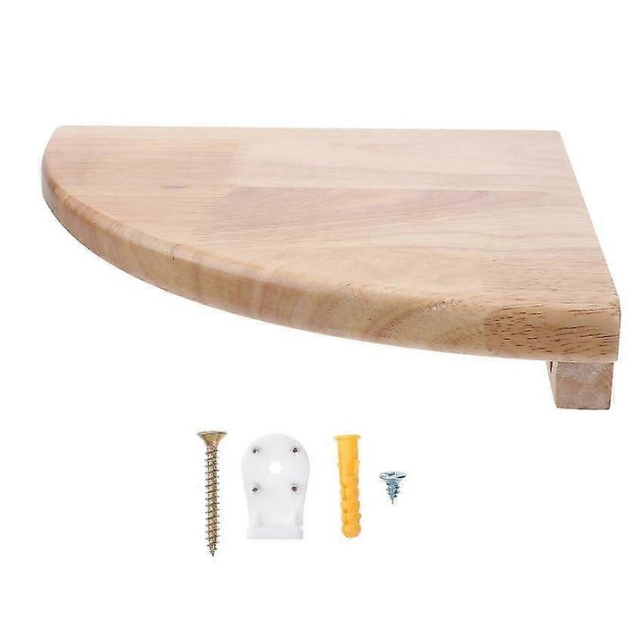 Ъглов рафт от дъб, компактен, многоцветен, 23x4см