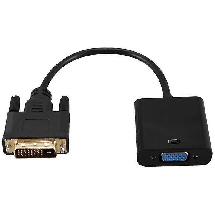 DVI-D – VGA kábeladapter, fekete, 26cm, 1920x1080