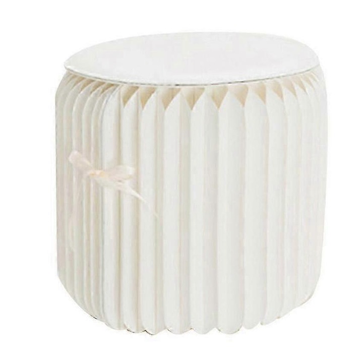 Taburet/ scaun pliant din hartie kraft, structura tip fagure, impermeabil si rezistent la presiune, economisitor de spatiu, alb, 1 buc, 28x32 cm