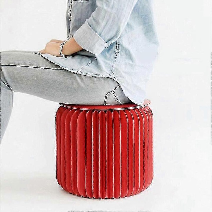 Scaun pliabil din hartie kraft rosu 28x32cm