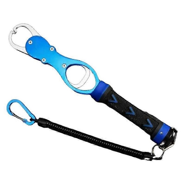 Cleste pescuit aluminiu cu cantar, albastru, 29x4.4cm