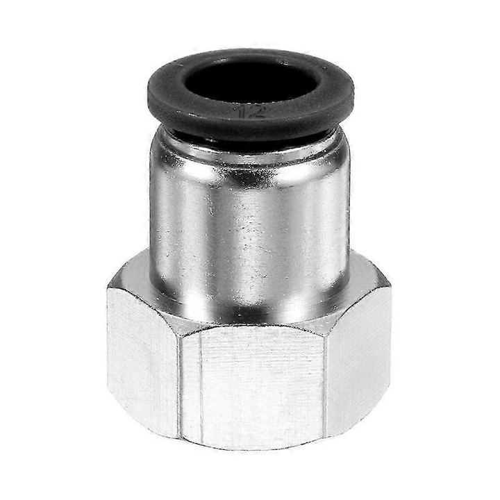 Fitinguri push-to-connect 12mmx1/2 inch NPT, прави, пластмаса PBT, никелирани, устойчиви на налягане