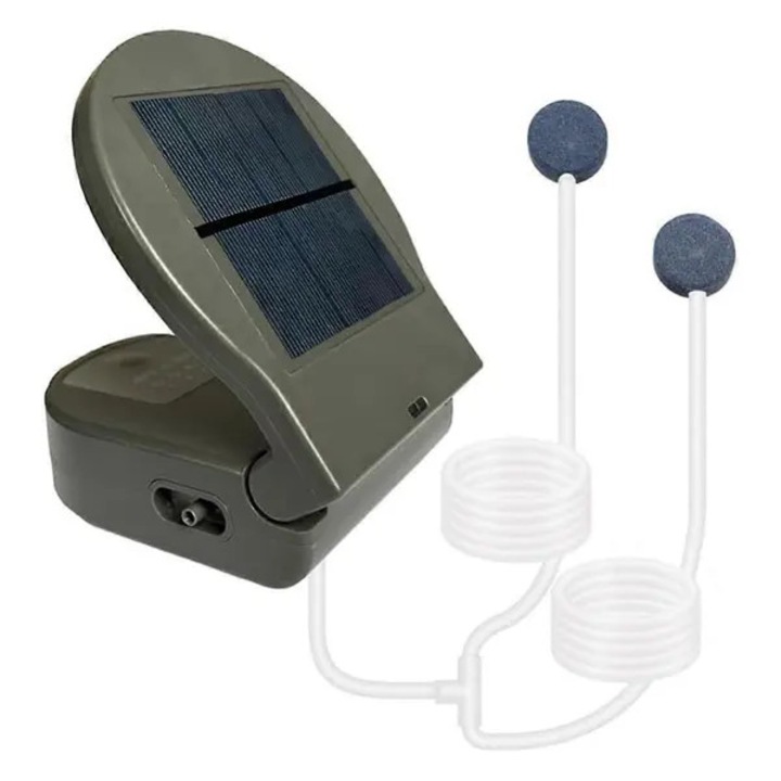 Tó levegőztető, összecsukható szolár oxigénpumpa rézmaggal, Type-C DC5V/1A töltés, Szürke, 1 db