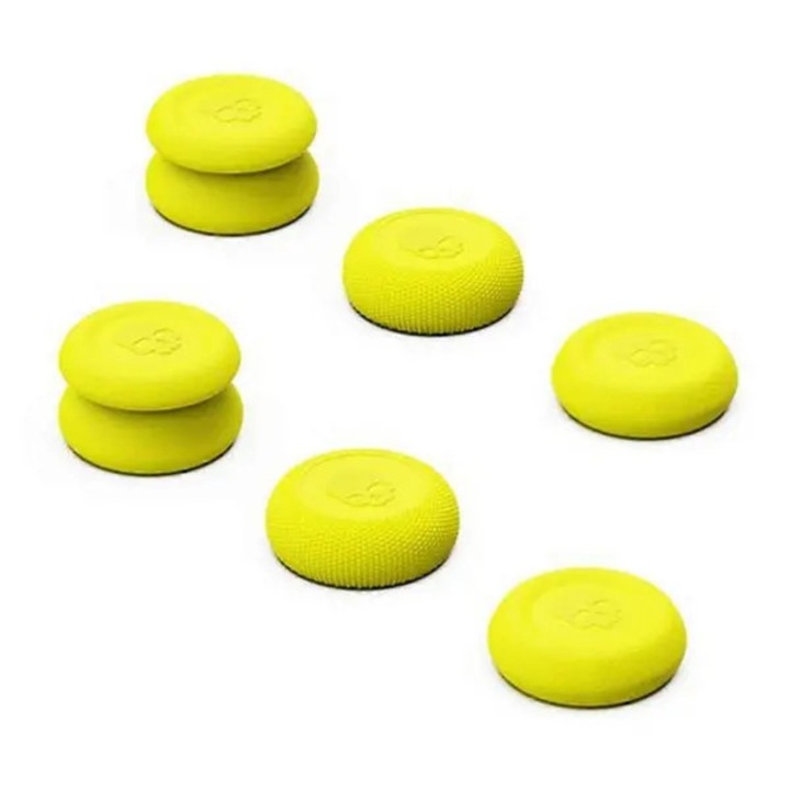 Капачки за джойстик/thumbstick, противоплъзгащи, от ABS, миещи се, жълти, 6 броя